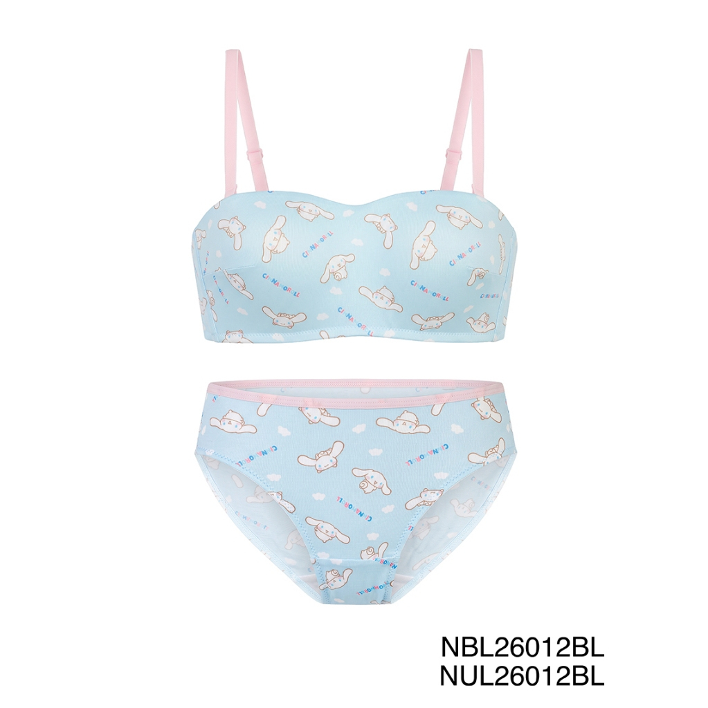 Sabina เซตชุดชั้นใน เกาะอกไร้โครง Cinnamoroll รหัส NBL26012BL+NUL26012BL สีฟ้า — صورة 2
