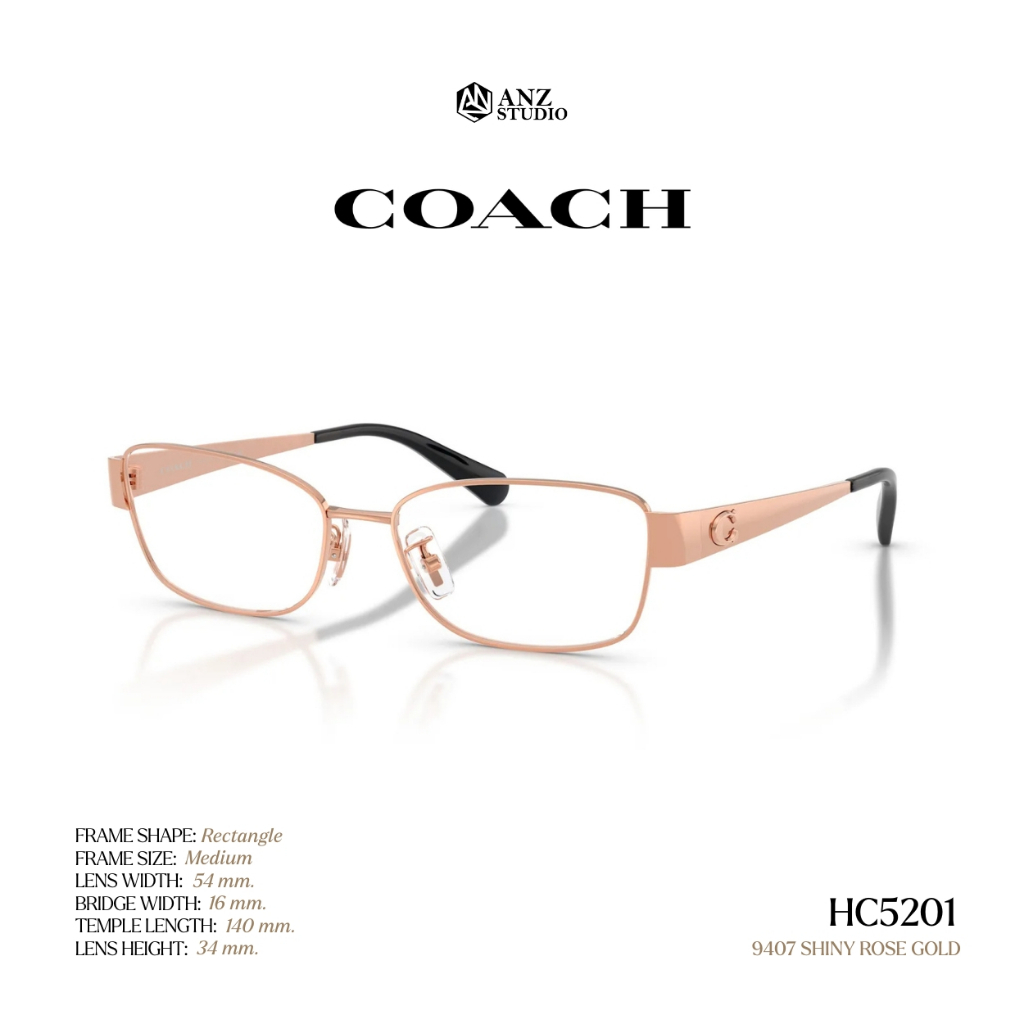 ANZ STUDIO إطار نظارة COACH ‏HC5201 مستطيل معدني — صورة 5