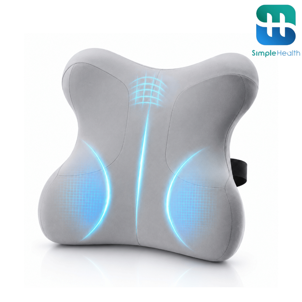 Simple Health หมอนรองหลังเก้าอี้ หมอนรองเอวและหลัง เมมโมรี่โฟม Ergonomic Backrest Cushion สำหรับเก้าอี้