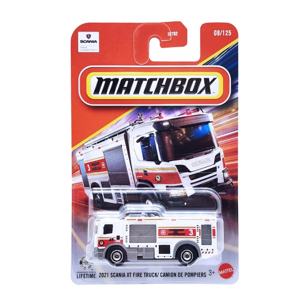 แมทช์บ็อกซ์ - โมเดลถเหล็ก 2021 SCANIA XT FIRE TRUCK ลิขสิทธิ์แท้ matchbox สเกล1/64 รถของเล่น ของสะสม MB4D3