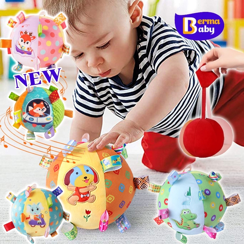 Berma baby ลูกบอลผ้า บอลชวนคลาน สีสันสดใส มีเสียง เคลื่อนไหว ลูกบอลเขย่า ของเล่นเพื่อการศึกษา
