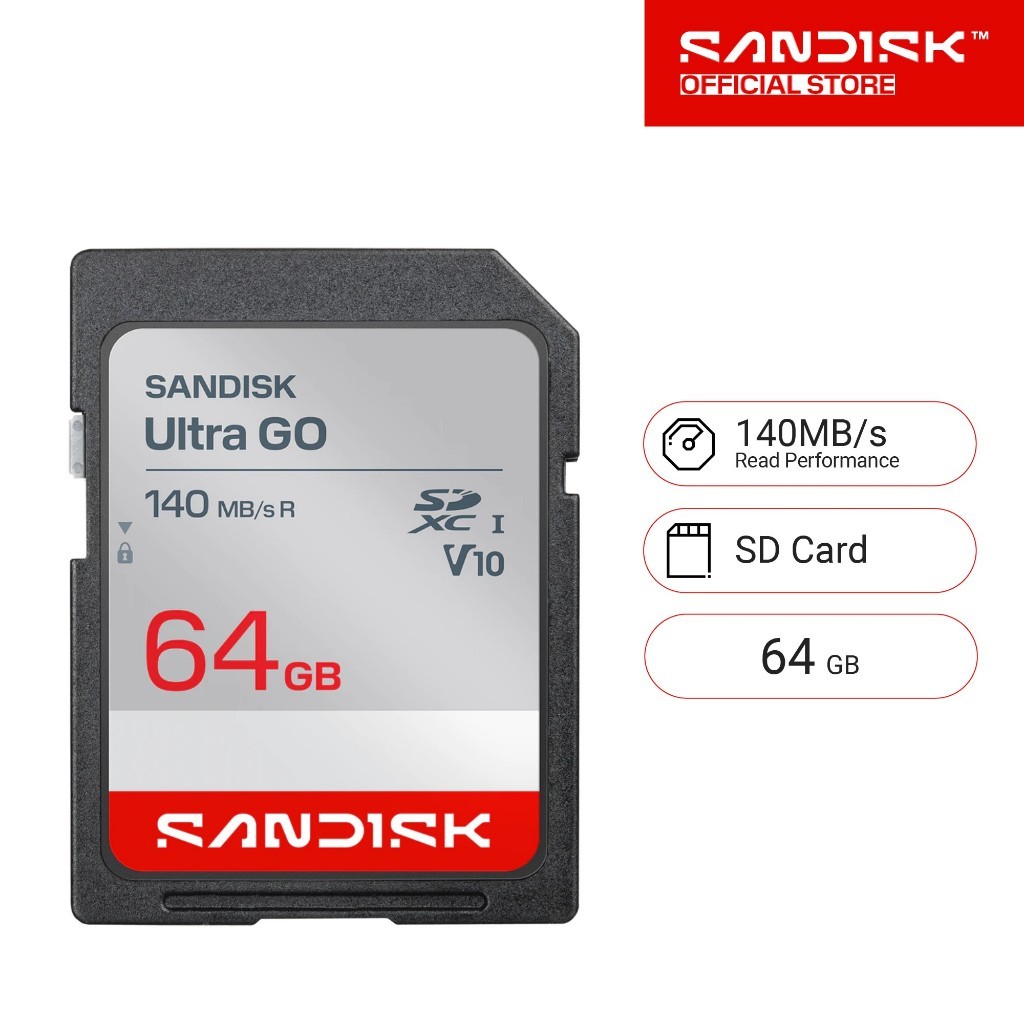 SANDISK Ultra GO SDHC and SDXC UHS-I Card - 64GB (SDSDUGN-064G-GN6IN, SD Card)