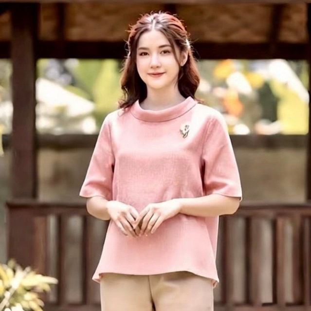 เสื้อลินินแท้ รุ่นคอคุณนาย มีไซร์ 40”-46” ทรงสวย เรียบหรูดูดี
