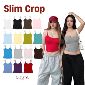 Slim crop สายเดี่ยวรัดรูปทรงเบสิค (2032)