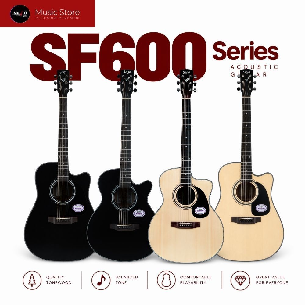 กีตาร์โปร่ง SAGA รุ่น SF600 Series เสียงดีคุ้มค่าคุ้มราคา