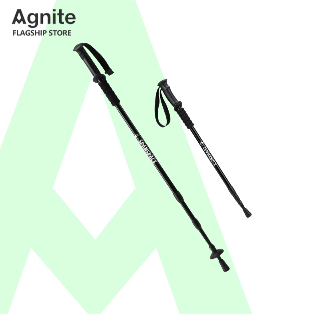 Agnite عصا هايكنغ ألمنيوم قابلة للطي (قطعتان)
