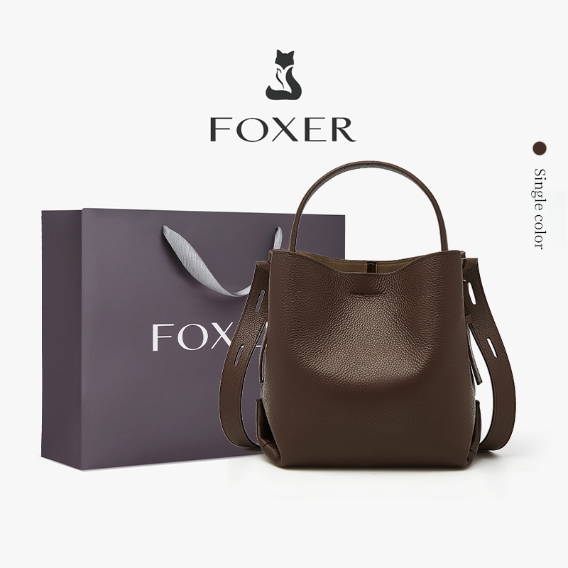 FOXER حقيبة دلو نسائية ناعمة