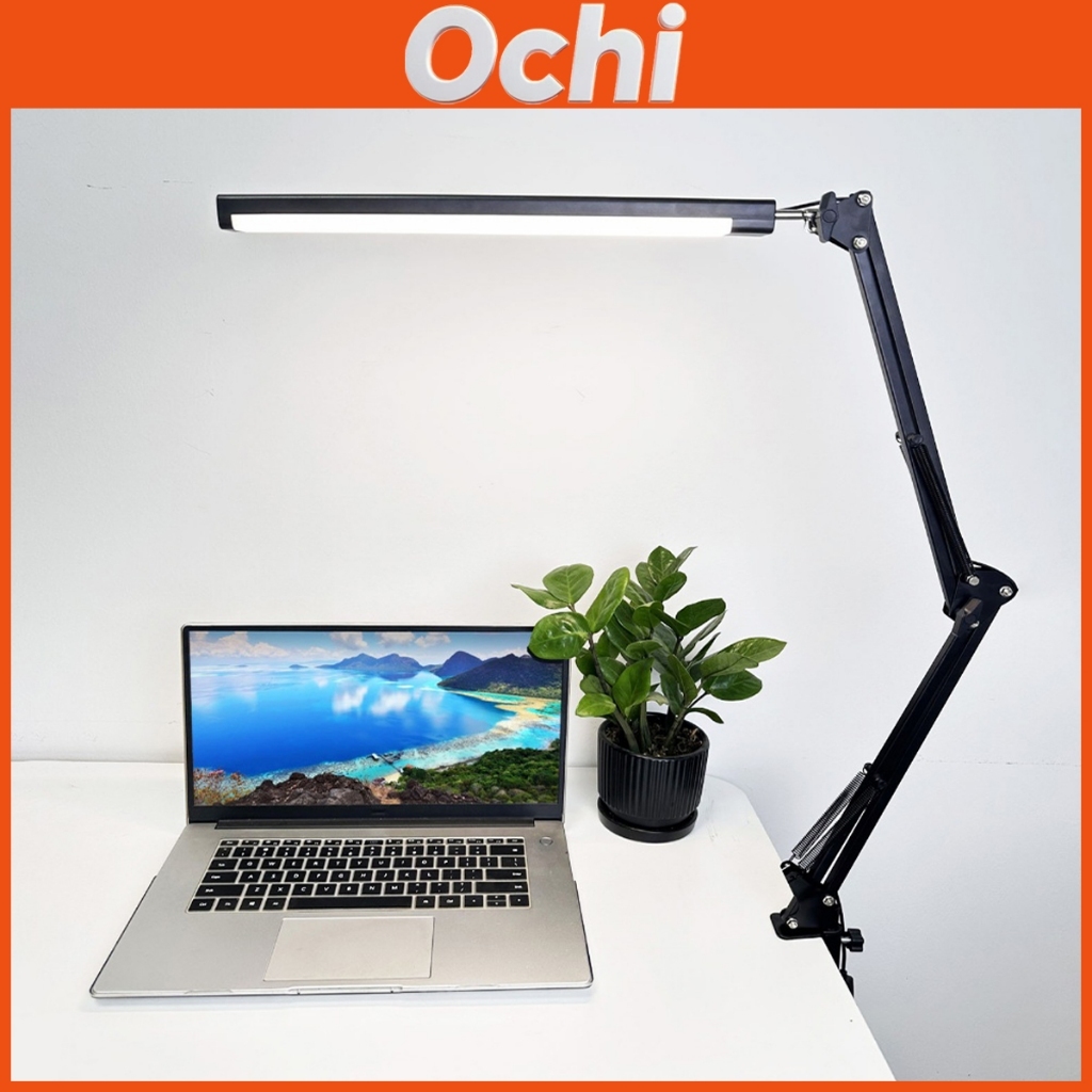 Ochi โคมไฟป้องกันดวงตา LED โคมไฟตั้งโต๊ะ usb ปรับแสงได้ 3 สี ปรับความสว่าง 10 ระดับ สามารถพับเก็บและปรับระดับความสูงของโ