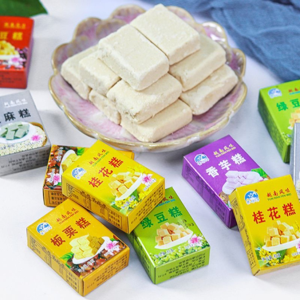 ขนมถั่วกวน ขนมดอกกุ้ยฮวา เกาลัด เผือก มี6รส แพ็ค18ชิ้น 80กรัม 💥พร้อมส่ง 桂花糕老式