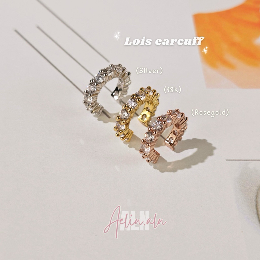 Lois earcuff (Premiumต่างหูหนีบต่างหูแบบเกี่ยว)ไม่เจาะหูใส่ได้ปรับขนาดได้#EC6-2 Nickel free/ไม่แพ้ไม่คันแพ้ง่ายใส่ได้ค่ะ