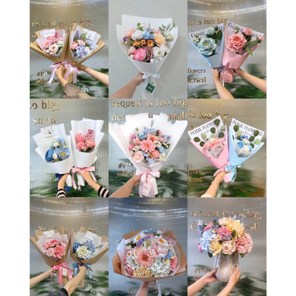 POSIE Flower Bouquet ช่อดอกไม้โพซี่รวมแบบขายดี มีกลิ่นหอม ดอกไม้กระดาษสา พร้อมส่งในไทย - รูปที่ 3