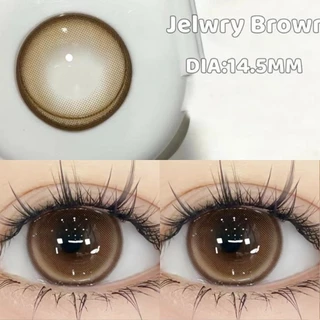 Midroo คอนแทคเลนส์ลายฮิต Big Eyes สายตาปกติ คอนแทคเลนส์ รายเดือน Jelwery Grey/Brown 1คู่-14.5mm