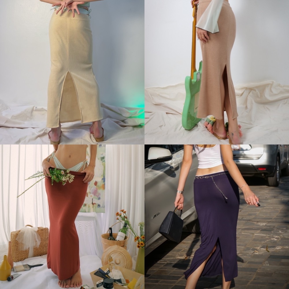 Try_yorata l Full skirt กระโปรงผ้ายืด ฟรีไซส์ ทรงยาว ทรงสวย ใส่แล้วผอม #ของแท้