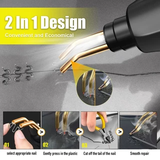 ปืนเชื่อมพลาสติก 220V 70W เครื่องมือซ่อมกันชนรถยนต์ เหมาะสำหรับซ่อมมอเตอร์ไซค์ ยแตกร้าวของเปลือกหอย พร้อมตะปู 200 ตัว