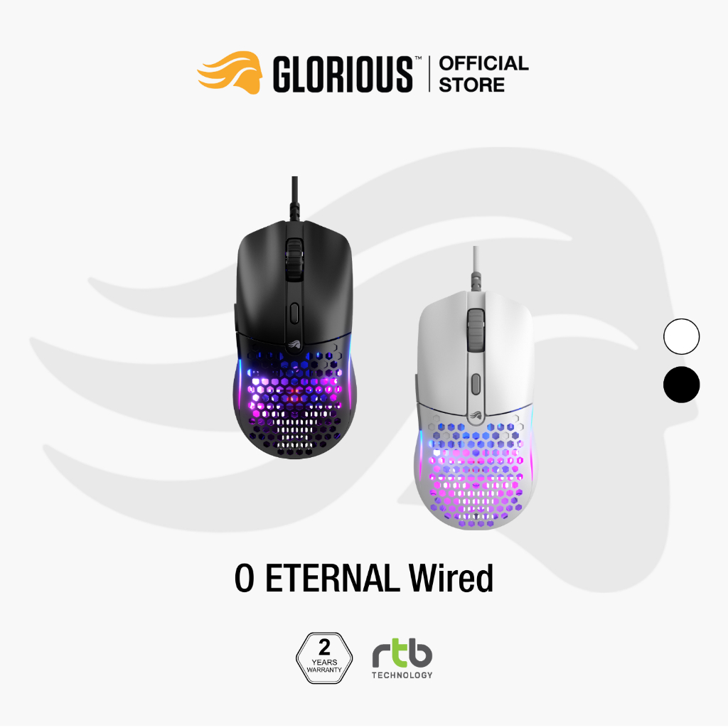 Glorious Model O Eternal เมาส์เกมมิ่ง Ultralight RGB Gaming Mouse น้ำหนักเบา 55 g ประกันศูนย์ไทย 2 ปี