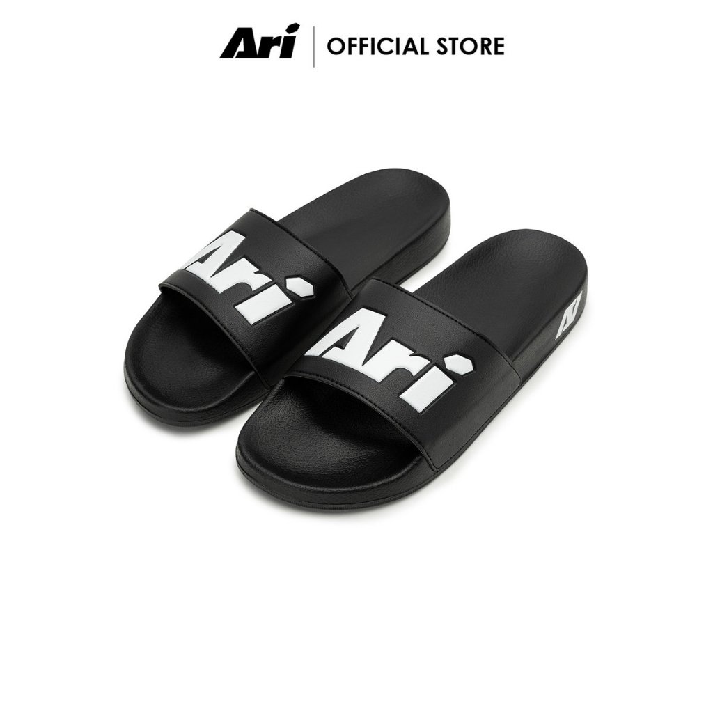 ARI SLIDE SANDALS - BLACK/WHITE (AFW0002-01) รองเท้าแตะ อาริ SLIDE SANDALS สีดำขาว