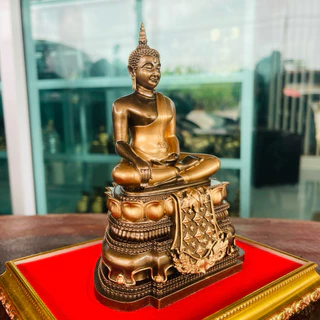 พระพุทธรูปปางมารวิชัย(ปางชนะมาร)แร่เหล็กน้ำพี้ ขนาดหน้าตัก 3 นิ้วฐาน 5 นิ้วสูง 7 นิ้ว บูชาวันนี้แถมฟรีฐานรององค์พระ