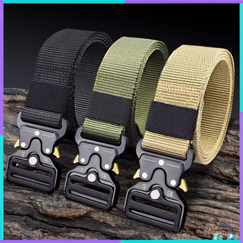 【พร้อมส่ง】เข็มขัดยุทธวิธีของแท้ เร็ว ปล่อย เข็มขัดกลางแจ้งนุ่มไนลอนจริงอุปกรณ์กีฬาผู้ชายผู้หญิงเข็มขัดสีดํา ไม่ต้องเจาะ