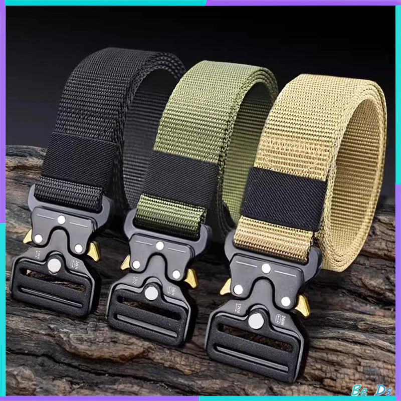【พร้อมส่ง】เข็มขัดยุทธวิธีของแท้ เร็ว ปล่อย เข็มขัดกลางแจ้งนุ่มไนลอนจริงอุปกรณ์กีฬาผู้ชายผู้หญิงเข็มขัดสีดํา ไม่ต้องเจาะ