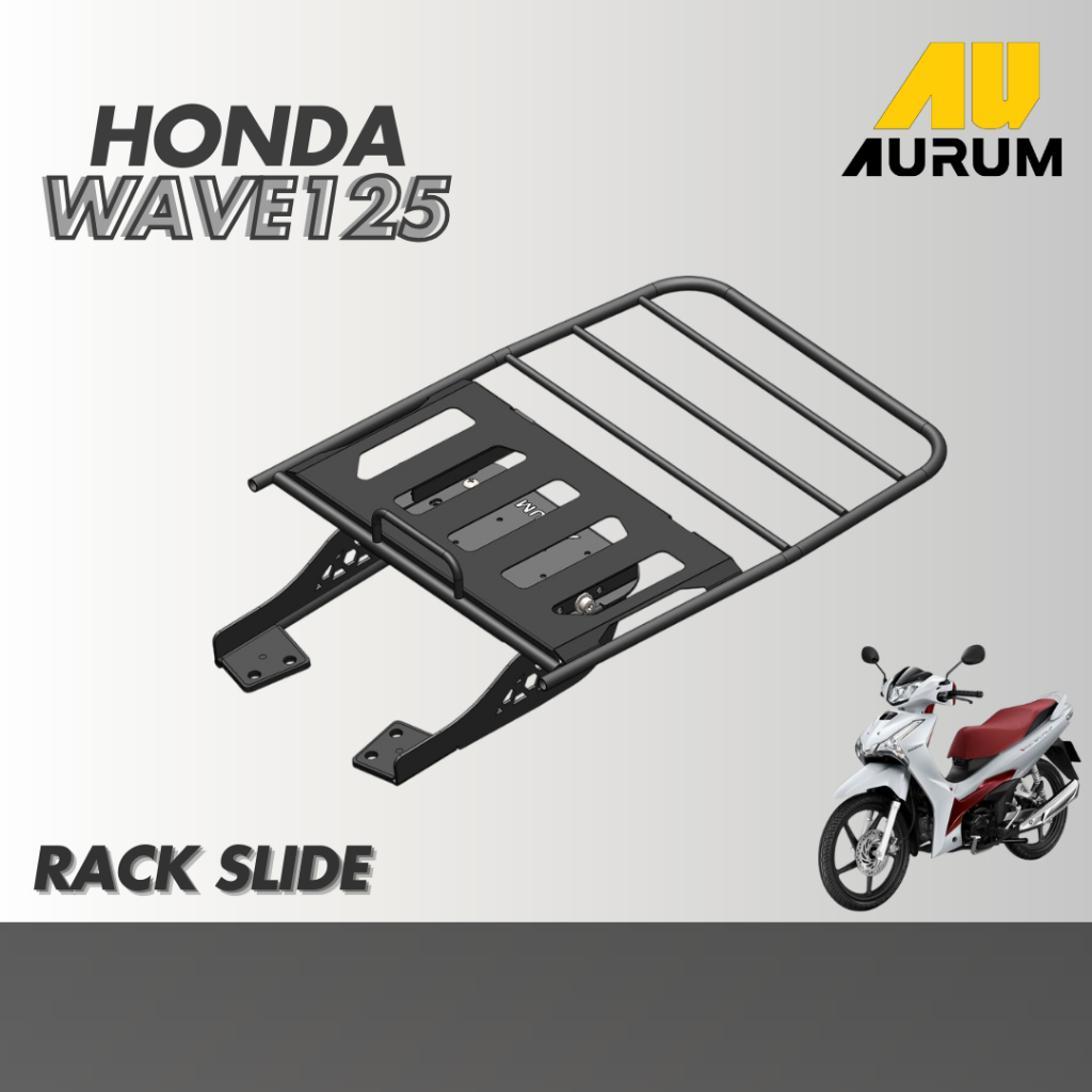 ( ครบชุด 2 ชิ้น Rack เเละ เเผ่นรองเสริม ) ตะเเกรงท้ายรถมอเตอร์ไซด์ฮอนด้าเวฟ 125 Rack ท้ายรถมอเตอร์ไซ