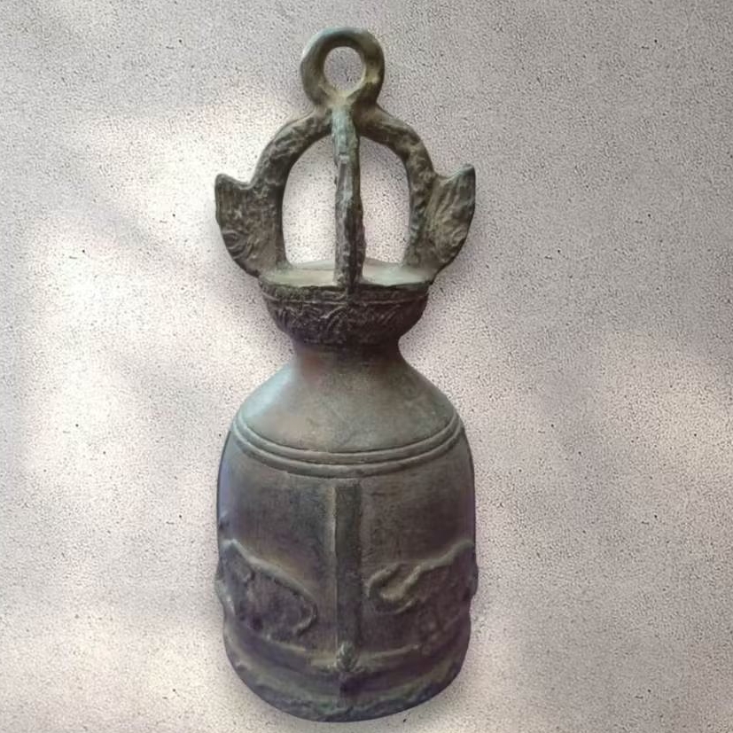 R015 กระดิ่งเล็กทองเหลืองลายช้าง