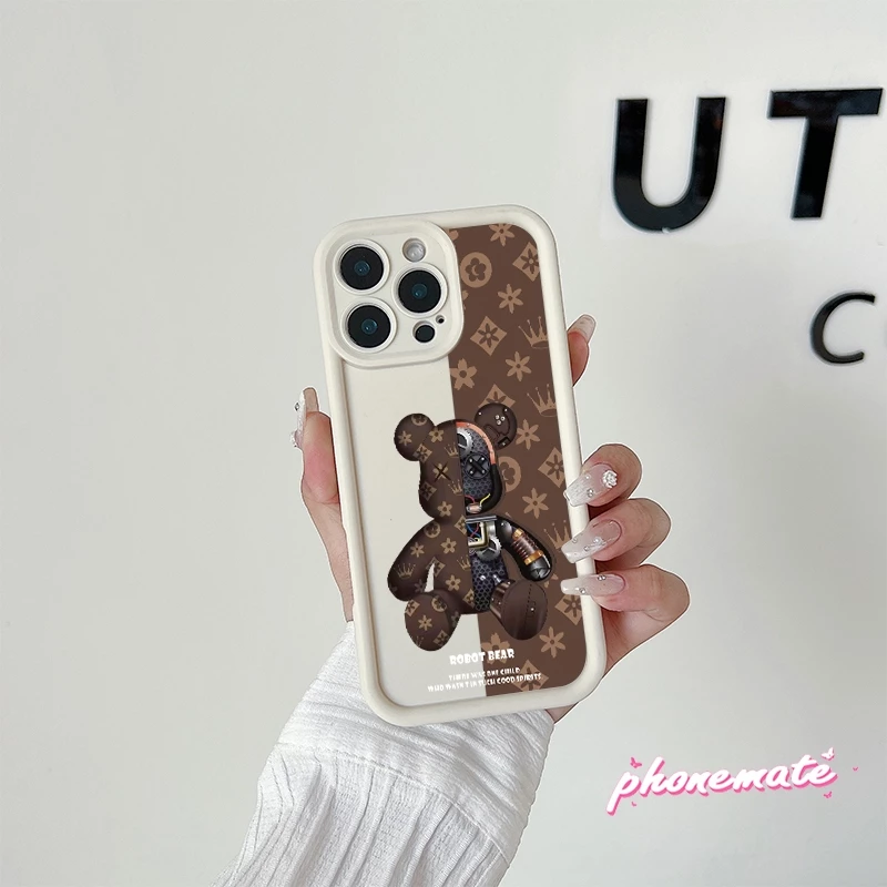 เทรนด์ แบร์ เคส OPPO A5 2020 A35 A16 A16s A54s A17 A17 A9 2020 A11X A11 การ์ตูนหมีรุนแรงกันกระแทกเคสโทรศัพท์TPU