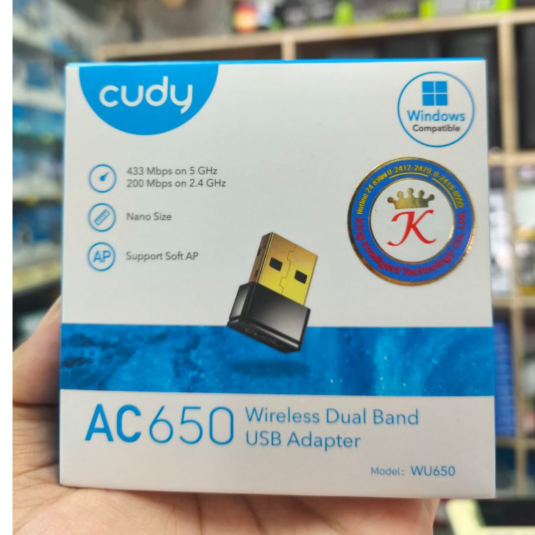 (ประกัน LT) Cudy WU650 AC650 Wireless Dual Band USB Adapter ยูเอสบีไวไฟ ตัวรับสัญญาณ การ์ดไวไฟ - HIT
