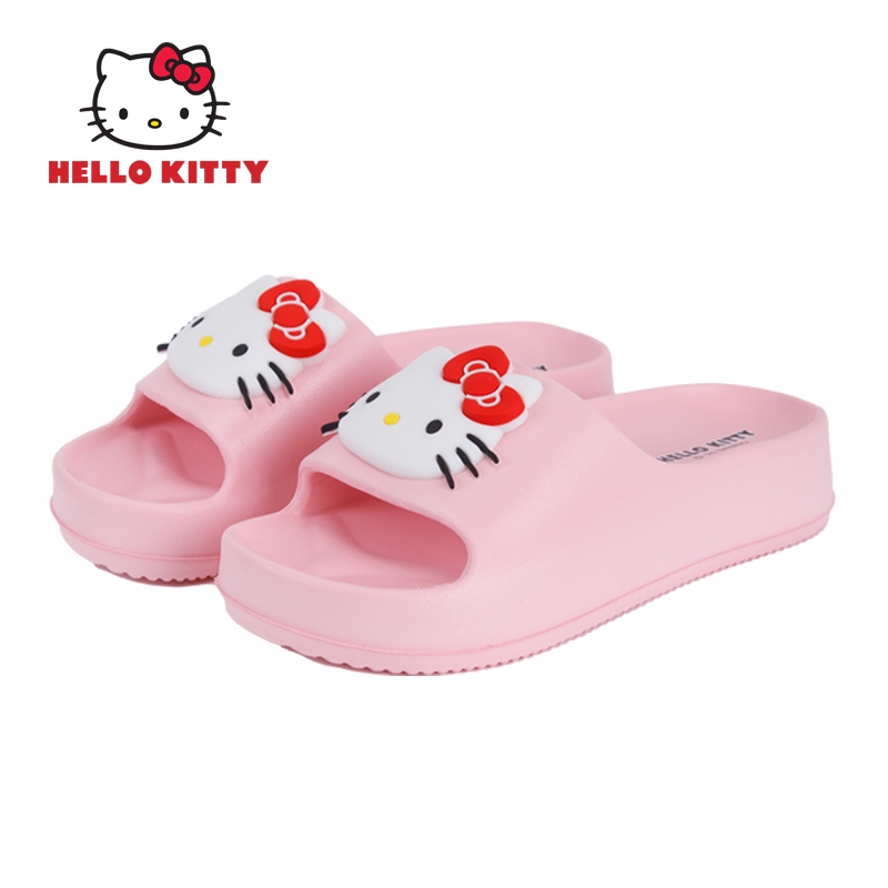 Hello Kitty รองเท้าแตะเสริมส้น รองเท้าคิตตี้ แต่งจิบบิทหน้าkitty สีสันสุดหวาน รุ่นKTP-037