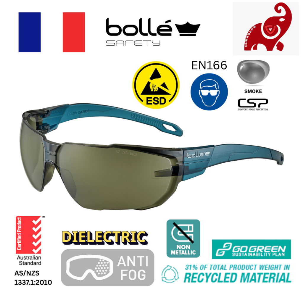 BOLLE SWIFTN20U Swift Safety Spectacle Smoke Anti-Scratch/Anti-Fog Len