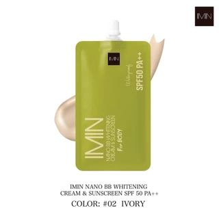 ไอมิน (แบบซอง 8g.) imin นาโน บีบี ไวท์แทนนิ่ง ครีม แอนด์ ซับสกรีน NANO BB WHITENING CREAM & SUNSCREEN SPF 50 PA++