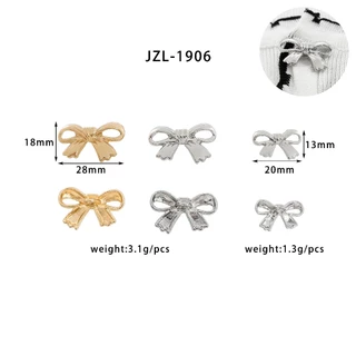 กระดุมโลหะรูปโบว์ อะไหล่ตกแต่งเสื้อผ้า ขนสัตว์ คาร์ดิแกนถัก Alloy button (A-1-E-JZL-1906)