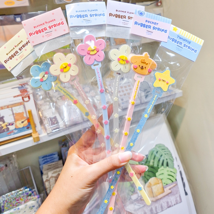 Rubber Strap ยางรัดอเนกประสงค์ ลายดอกไม้ ดาว และหมาน้อย น่ารัก สดใส ใช้ห้อยตกแต่ง [Cereals & Bowl]