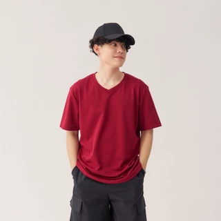 เสื้อไม่ร้อน คอวี Mynds รุ่น Regular Smart T-Shirt ผ้า Dry Tech ที่สุดแห่งความใส่สบาย ระบายอากาศดี Unisex สีแดงเลือดหมู