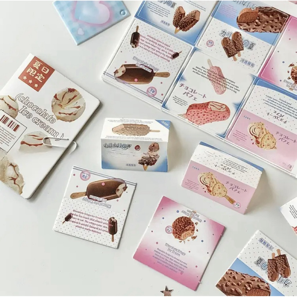 🍦🍭พร้อมส่ง!มินิหัวการ์ดกระดาษ แพค10ชิ้น คละลาย ขนมหวาน ไอศครีม สีพาสเทล ขนาด5*4cm