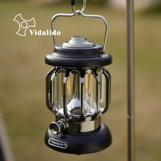 Vidalido โคมไฟ ตะเกียง Vintage LED ปรับแสงได้ 2 แบบ (ไฟขาว-ไฟส้ม) แบตอึด ใช้งานได้ถึง 36hr. (IPX4)