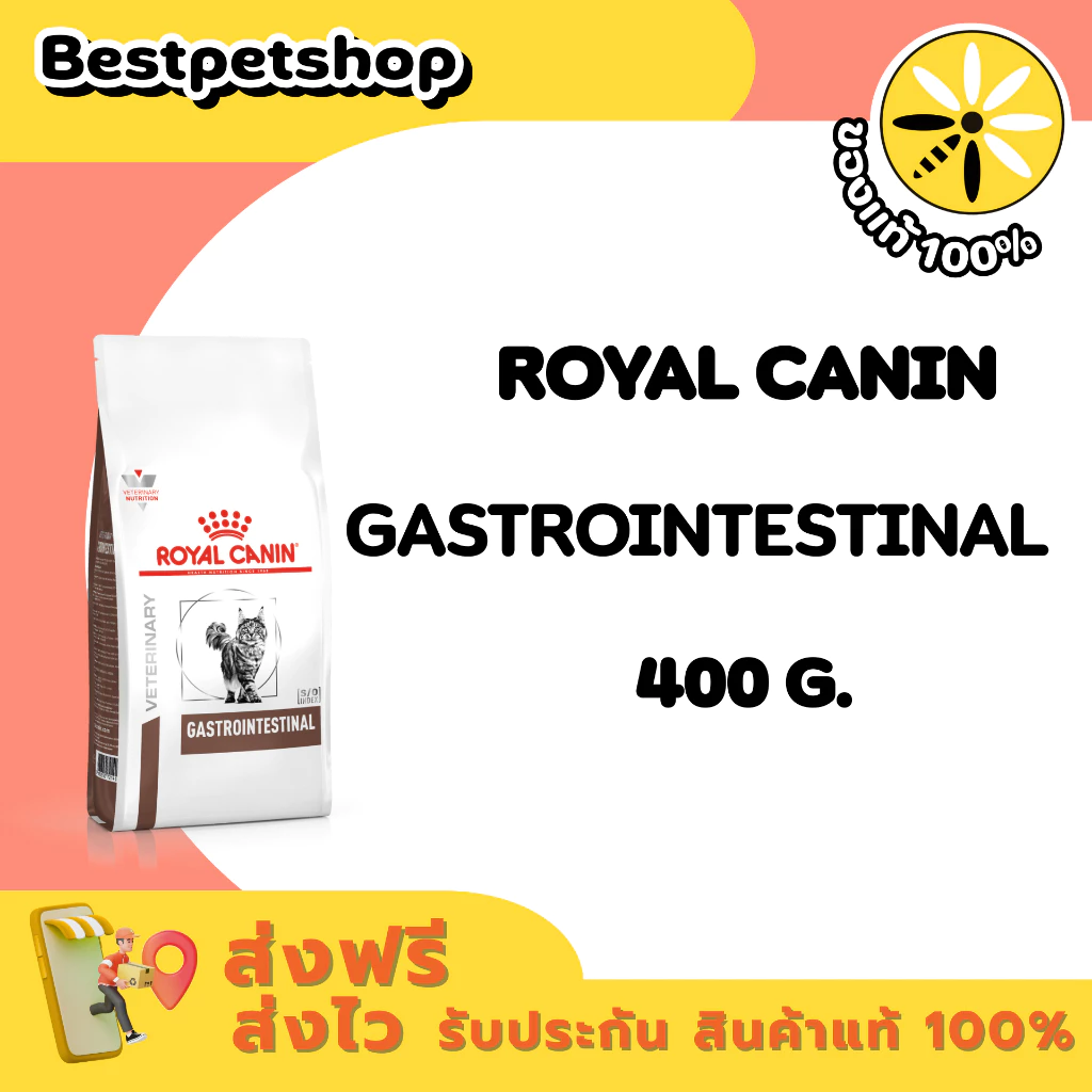 Royal Canin GastroIntestinal 400 g. อาหารแมว ประกอบการรักษาโรคระบบทางเดินอาหาร ถ่ายเหลว