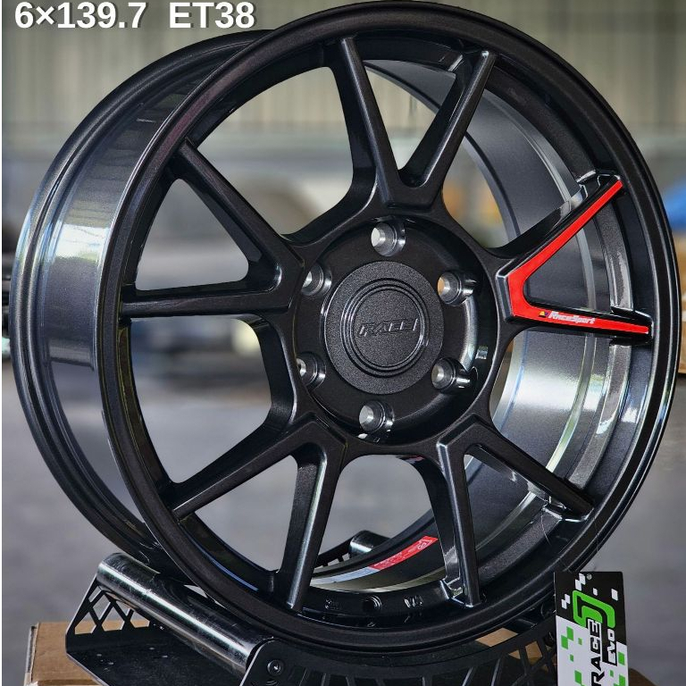 ล้อแม็กแท้ RACE TC005 18x8.5 6รู139.7 ET38 รุ่น J2/2 สีดำด้าน แต่งรถกระบะ/PPV สปอร์ต เท่ ดุดัน