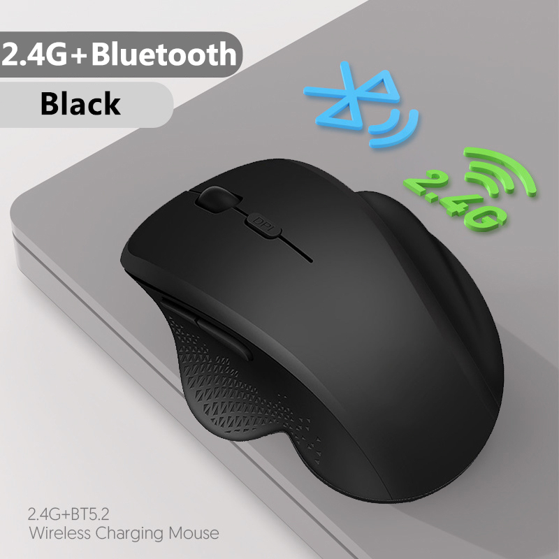 ของแท้   เมาส์เกมมิ่งไร้สายแบบชาร์จไฟได้ เมาส์ USB Bluetooth ขนาดเล็ก เมาส์ตามหลักสรีรศาสตร์พร้อมอะแดปเตอร์ Type-C ราคา ถูกที่สุด ดีลบีเคเค แกลเลอรีภาพที่ 4