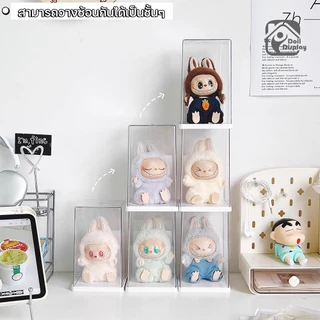 ตู้อะคริลิกใส กล่องใส่โมเดลLabubu ความโปร่งใสสูง กล่องโชว์ของสะสม ตู้โชว์ห้องนอนห้องนั่งเล่น มีสองสีให้เลือก COD