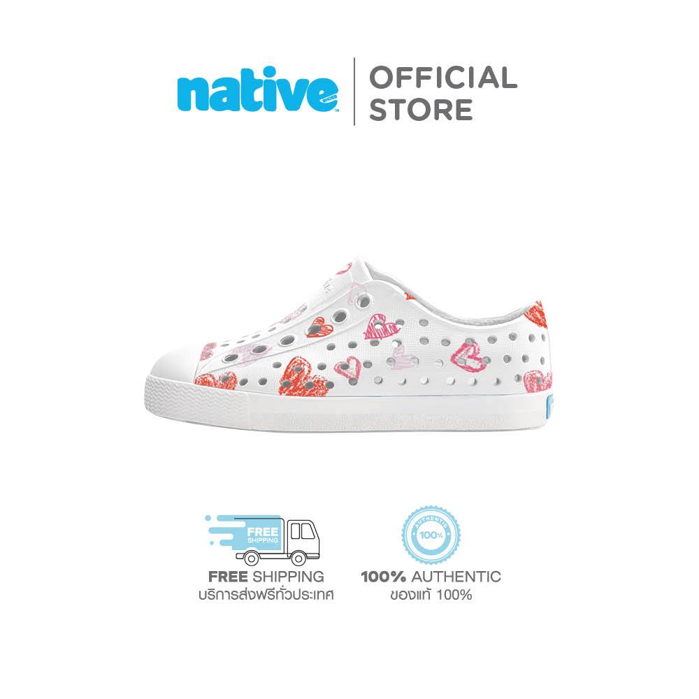 Native รองเท้ากันน้ำเด็กเล็ก EVA รุ่น Jefferson Print Shell White/ Shell White/ Heart Graffiti