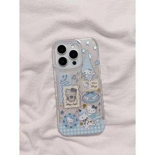 สไตล์สูงระดับ ขายดีบนเว็บไซต์เกาหลี คิตตี้สีฟ้า for iPhone เคสไอโฟน 11 12 13 14 15 16 PLUS PRO MAX X XS MAX XR 7/8PLUS แ