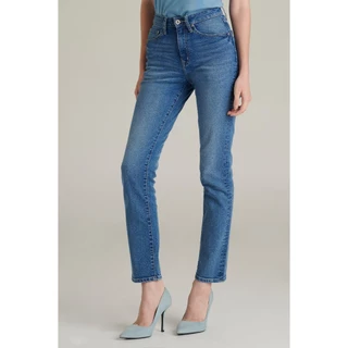 Mc JEANS กางเกงยีนส์ผู้หญิง ทรงขาเข้ารูป (Slim) เอวกลาง สียีนส์ฟอกกลาง MFSZ238 ผ้า 10.oz มีความยืดหยุ่นใส่สบาย