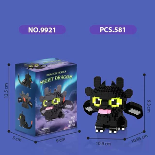 ตัวต่อ​นาโน​ เขี้ยวกุด​ การ์ตูน​ดัง​ๆ มี2แบบ Night Fury&Light Fury Building Blocks วิธีฝึกของขวัญของเล่นมังกรของคุณ