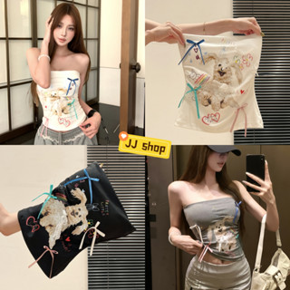 JJ Shop​💜พร้อมส่ง เสื้อเกาะ มีฟองน้ำในตัว ดีเทลลายน้องหมา น่…