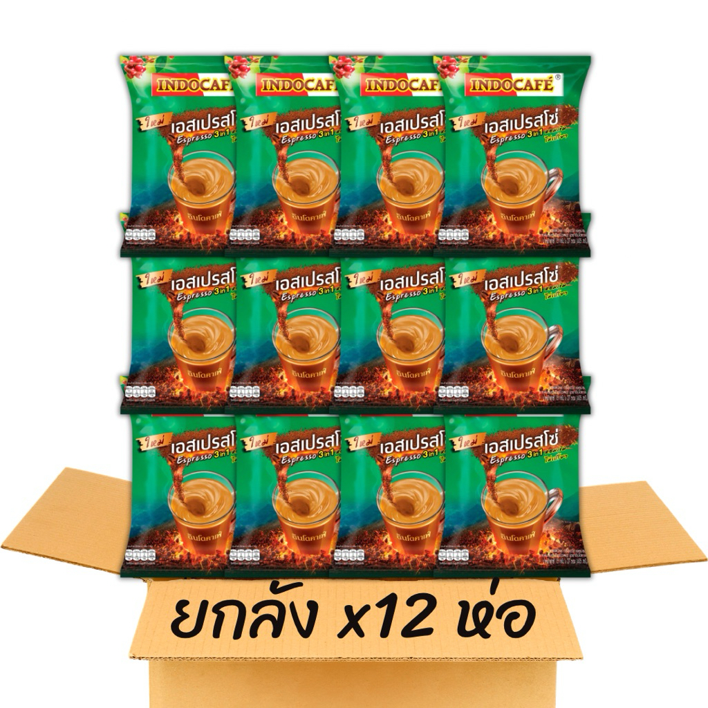 (6/12 ห่อ) อินโด คาเฟ่ กาแฟ 3 in 1 ขนาด 27 ซอง x6 ห่อ/x12 ห่อ