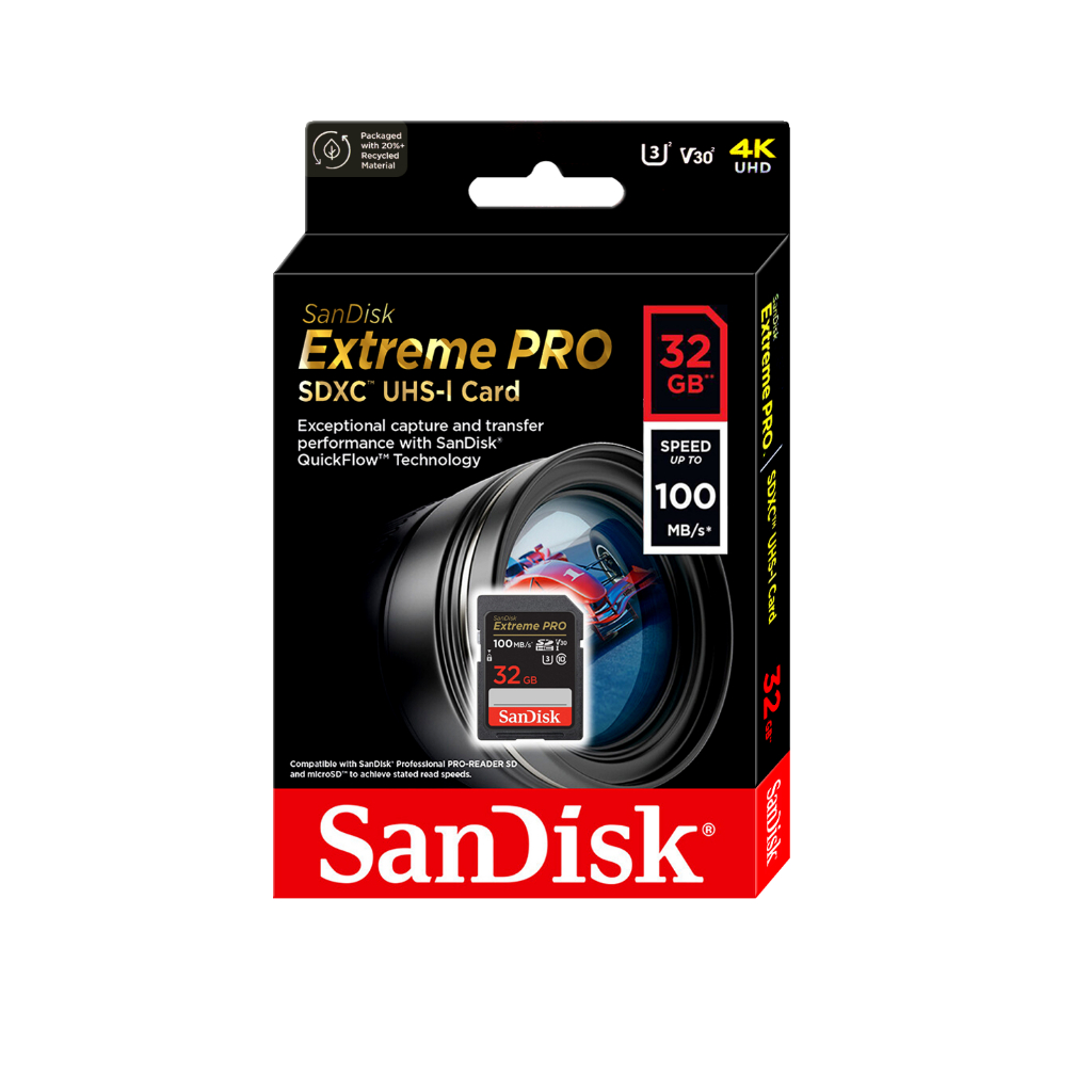 SD Card Sandisk Extreme Pro 32GB 100MB/s 64GB 128GB Speed รูปที่ 3