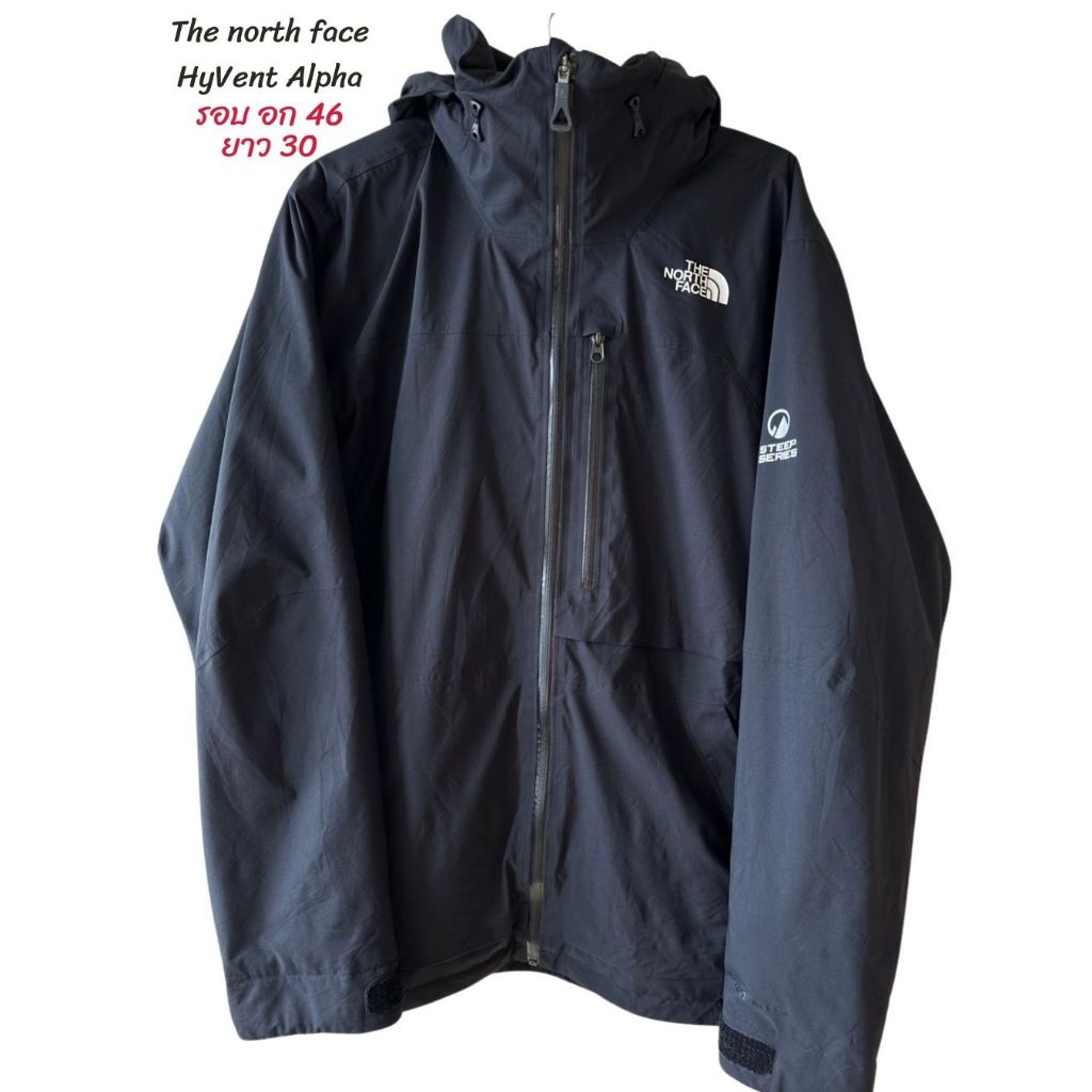 เสื้อกันหนาว the north face แท้!! มือสอง HyVent Alpha อก 46 ยาว 30 มีตำหนิ