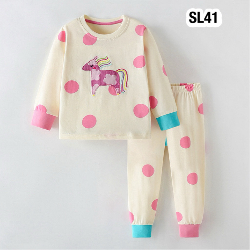 💥พร้อมส่งจากไทย💥 SL41 ชุดนอนผ้าคอตตอน 100% เนื้อผ้านุ่มสบาย ลายน่ารัก