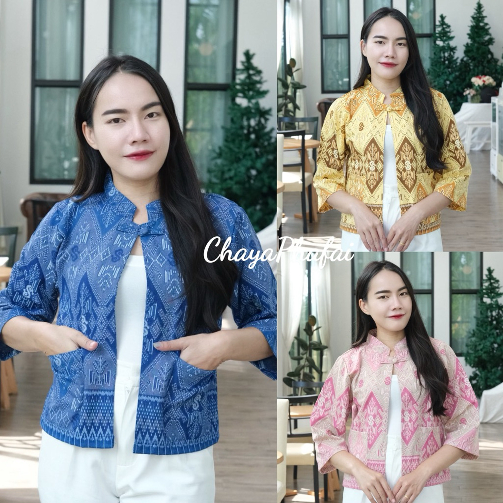 เสื้อคลุมผ้าฝ้ายหมักโคลนพิมพ์ลาย
