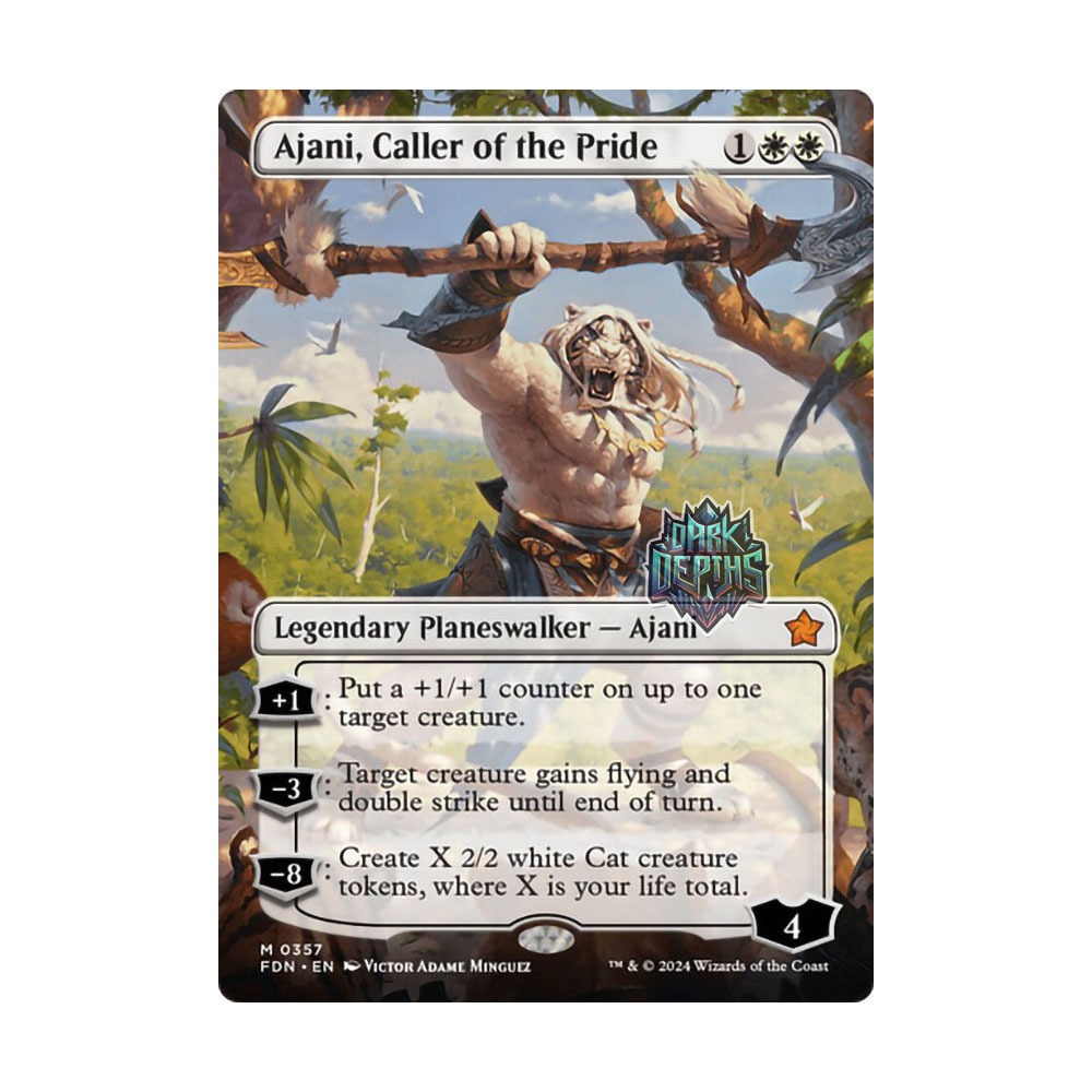 [MTG] Ajani, Caller of the Pride (Borderless) [FDN] [WHITE] [M] - Magic the Gathering SINGLES